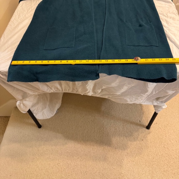 Hooded Open-Front Cardigan — Teal/Peacock - Picture 5 of 12